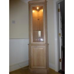 Contemporary Display Corner Cabinet - Lime Oak