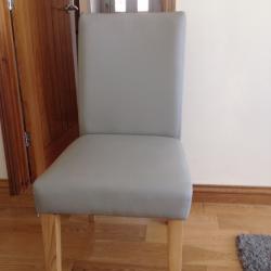 4 Biege Dining chairs for sale immaculate condition Faux leather.