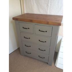 Solid oak wood chest of drawers