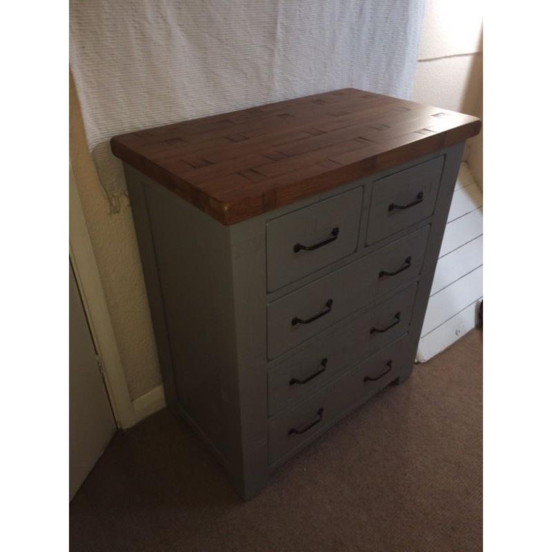 Solid oak wood chest of drawers