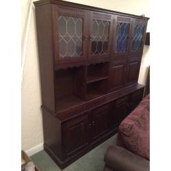 Dining room wall unit in dark oak