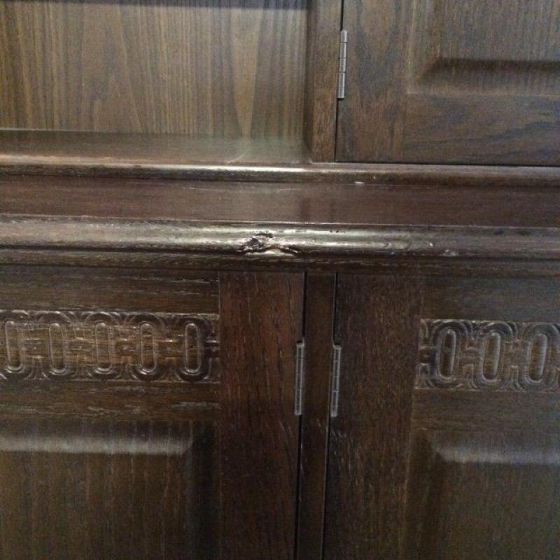 Dining room wall unit in dark oak