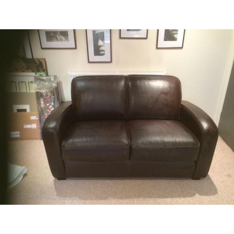 Leather two seat sofa