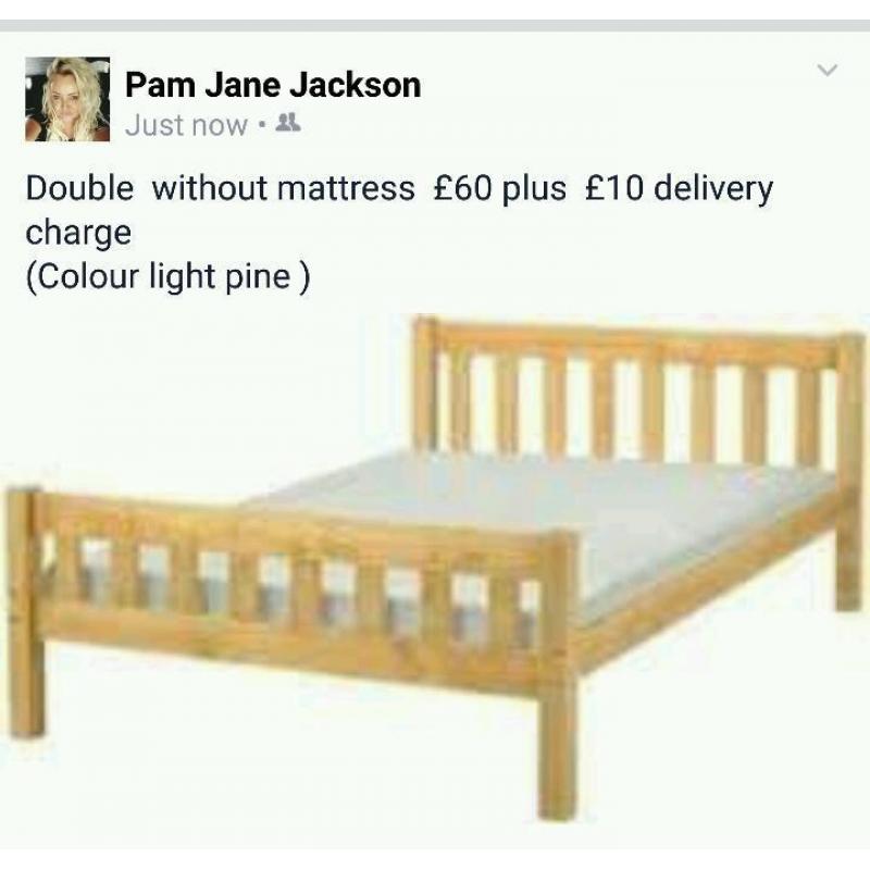 Pine shaker bed double