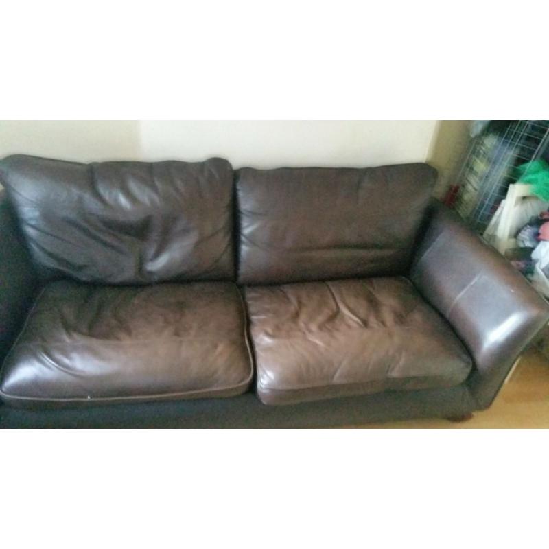 Marks and Spencer real leather sofa