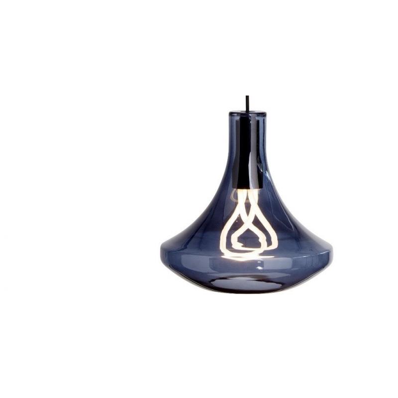 New in Box - Plume Pendant Lamp and Plumen 001 Bulb, Smoke Blue