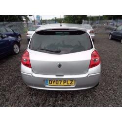 2007 RENAULT CLIO DYNAMIQUE S 1.4 3 DOOR SILVER 51,000 FULL SERVICE HISTORY MOT TILL 10/07/17