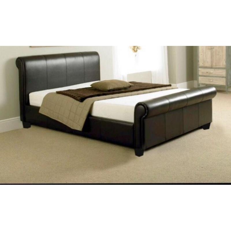 Chocolate Brown King Size Bed With Orthopaedic No turn Mattress!!!