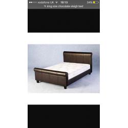 Chocolate Brown King Size Bed With Orthopaedic No turn Mattress!!!