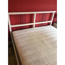 White ikea double bed