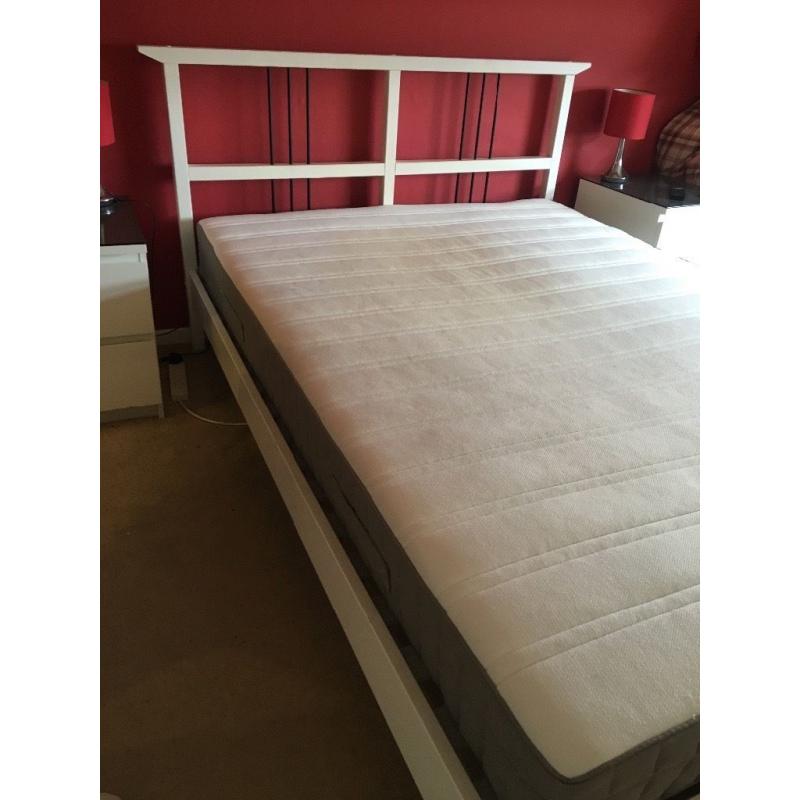 White ikea double bed