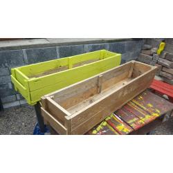 Flower vegetable herbs wooden boxes