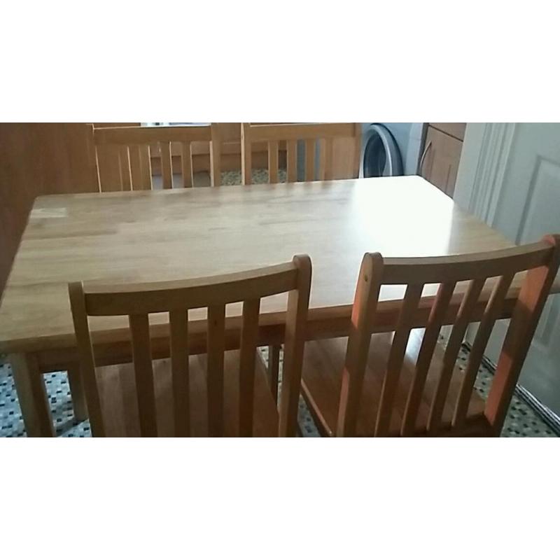 Wooden table and 4 chairs