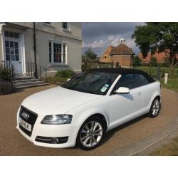 AUDI A3 CABRIOLET CONVERTIBLE 1.2 WHITE *FSH, HPI CLR, VGC, 18K LOW MILEAGE* SPORTS CABRIO BARGAIN