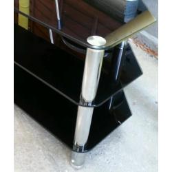 Black/chrome glass tv stand good quality