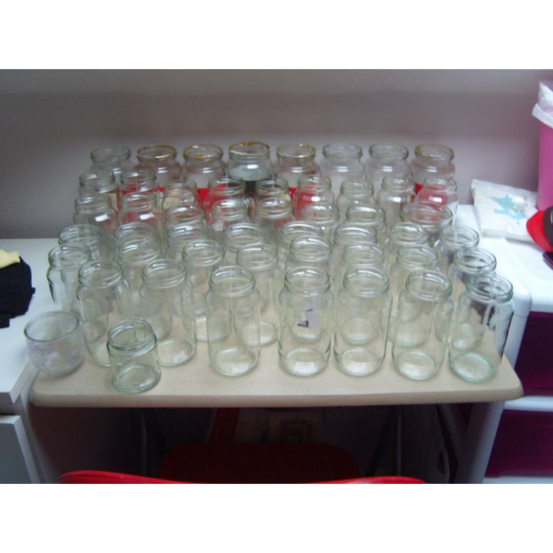 **CRAFTY BARGAIN 50** 50 random empty glass jars to decorate or use for storage.