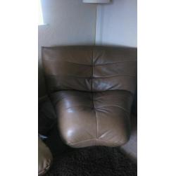 Five piece leather corner suite