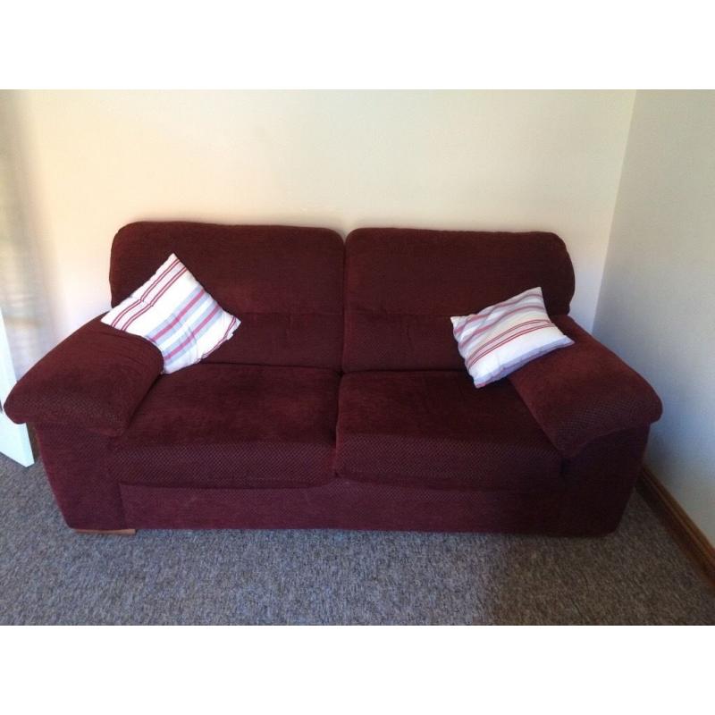 Large 3 seater marks and spencer sofa burgundy very comfy and good condition