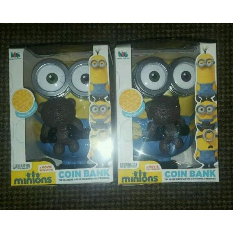 2 minions money boxes for sale