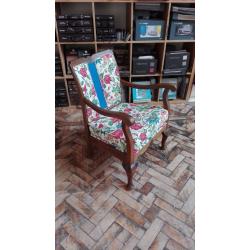 Re-Upholstered antique chair with Laura Ashley fabric