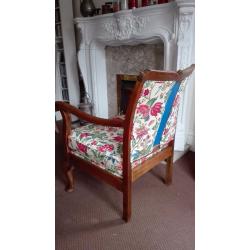 Re-Upholstered antique chair with Laura Ashley fabric