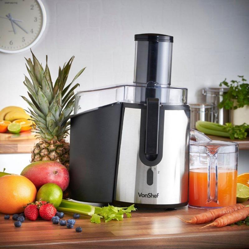 Brand New VonShef Fruit Juicer with Juice Jug & Cleaning Brush 990W /Low Noise