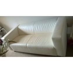 White Faux Leather Ikea Sofa