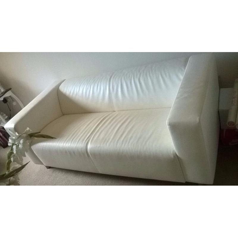 White Faux Leather Ikea Sofa