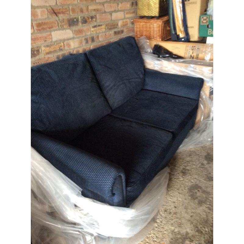 3 Seat Navy Blue Bed Settee