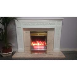 Fire place for sale, wooden frame, stone base