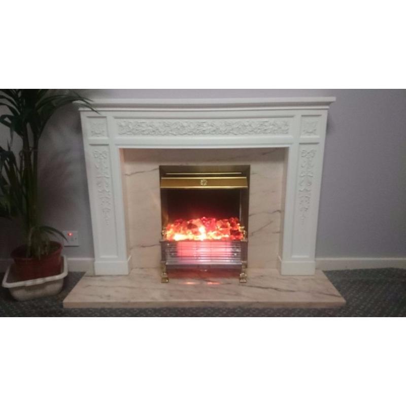 Fire place for sale, wooden frame, stone base