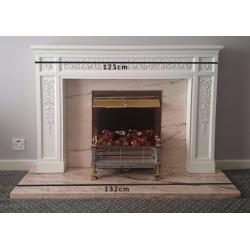 Fire place for sale, wooden frame, stone base