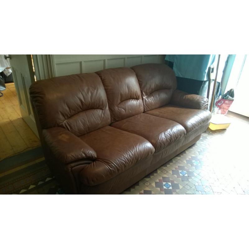 Brown Leather Sofa