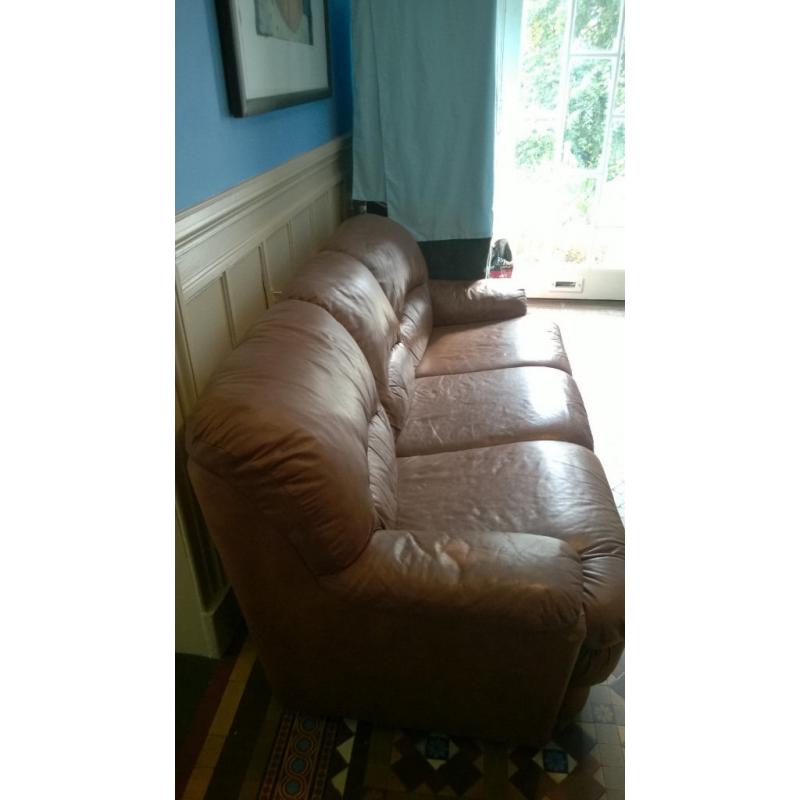 Brown Leather Sofa