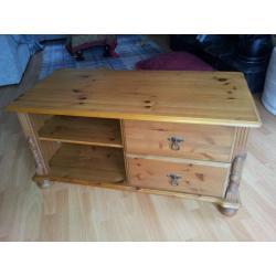 Wood Television Unit with Two Drawers