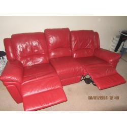 3 seated and 2 seated leather sofas