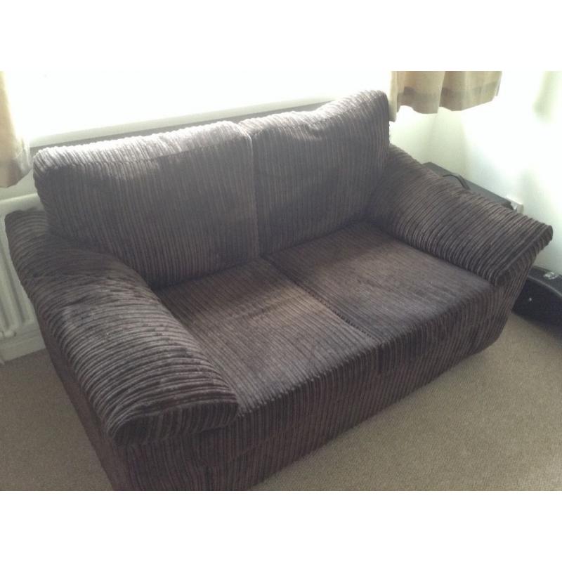 Brown chorded two seater sofa