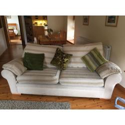 cream fabric sofas and chair