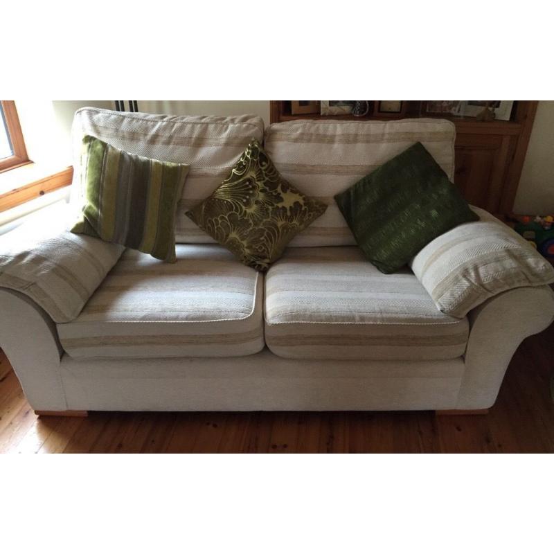 cream fabric sofas and chair