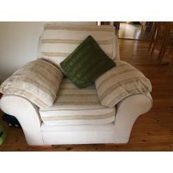 cream fabric sofas and chair