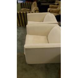 Two Large White Armchairs