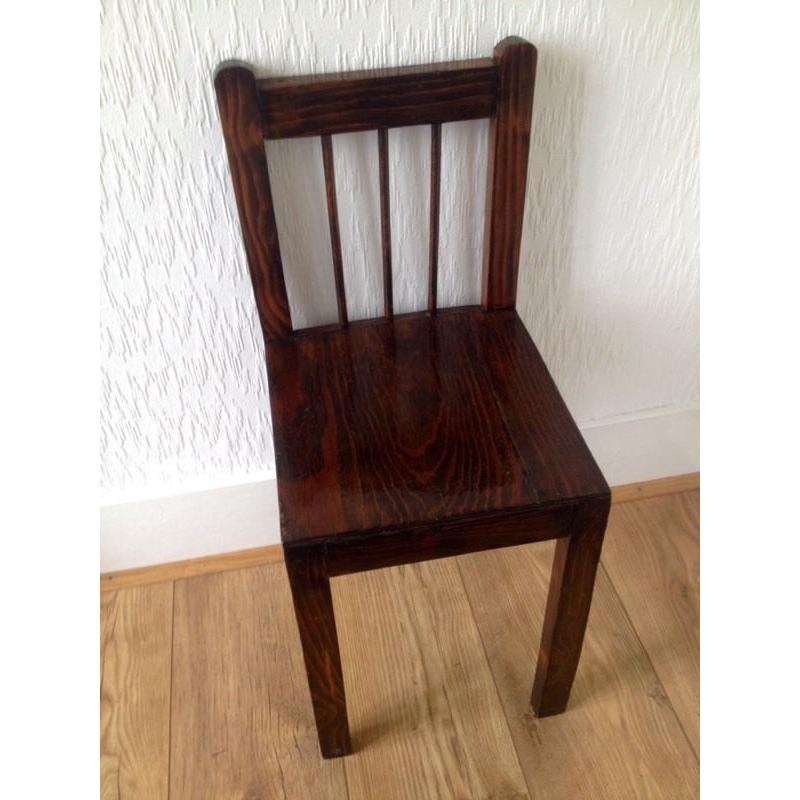 Antique hand crafted childs chair. Suit age 3-5 approx. collection only from Stoneywood.