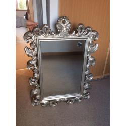 Mirror Decorative Ornate Silver Gilt Mirror