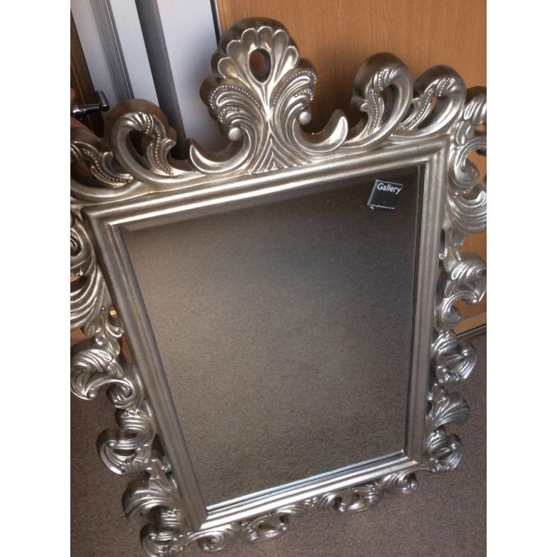 Mirror Decorative Ornate Silver Gilt Mirror