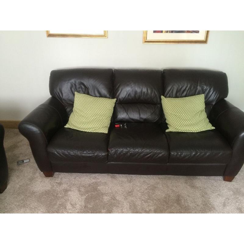 Brown 3 Seat Sofa and 2 Seat Sofa