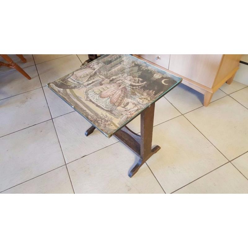 Beautiful Rare Antique Tapestry Table / Fire Guard