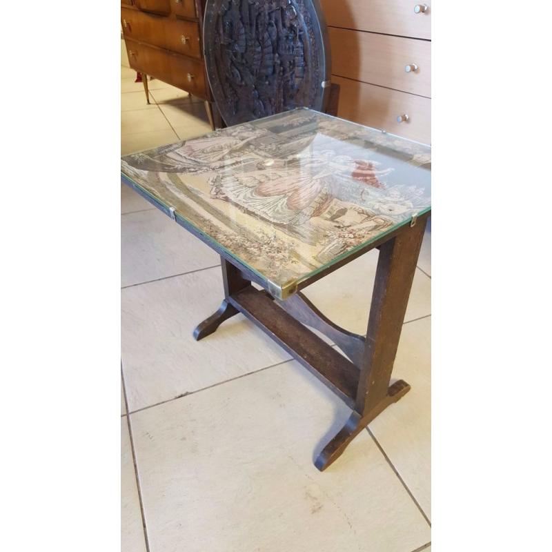 Beautiful Rare Antique Tapestry Table / Fire Guard