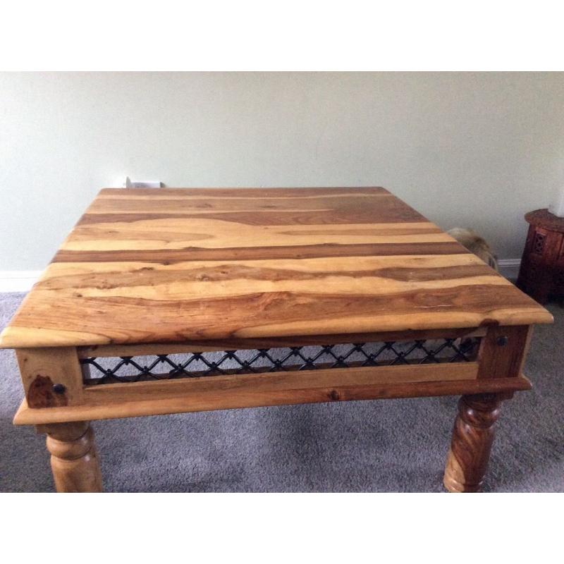 Solid large Indian wood coffee table