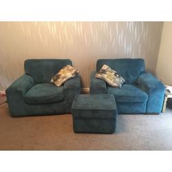 CSL SOFA, 2 CHAIRS, STOOL AND CUSHIONS