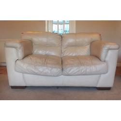 3+2 seater creak leather sofas and large footstool